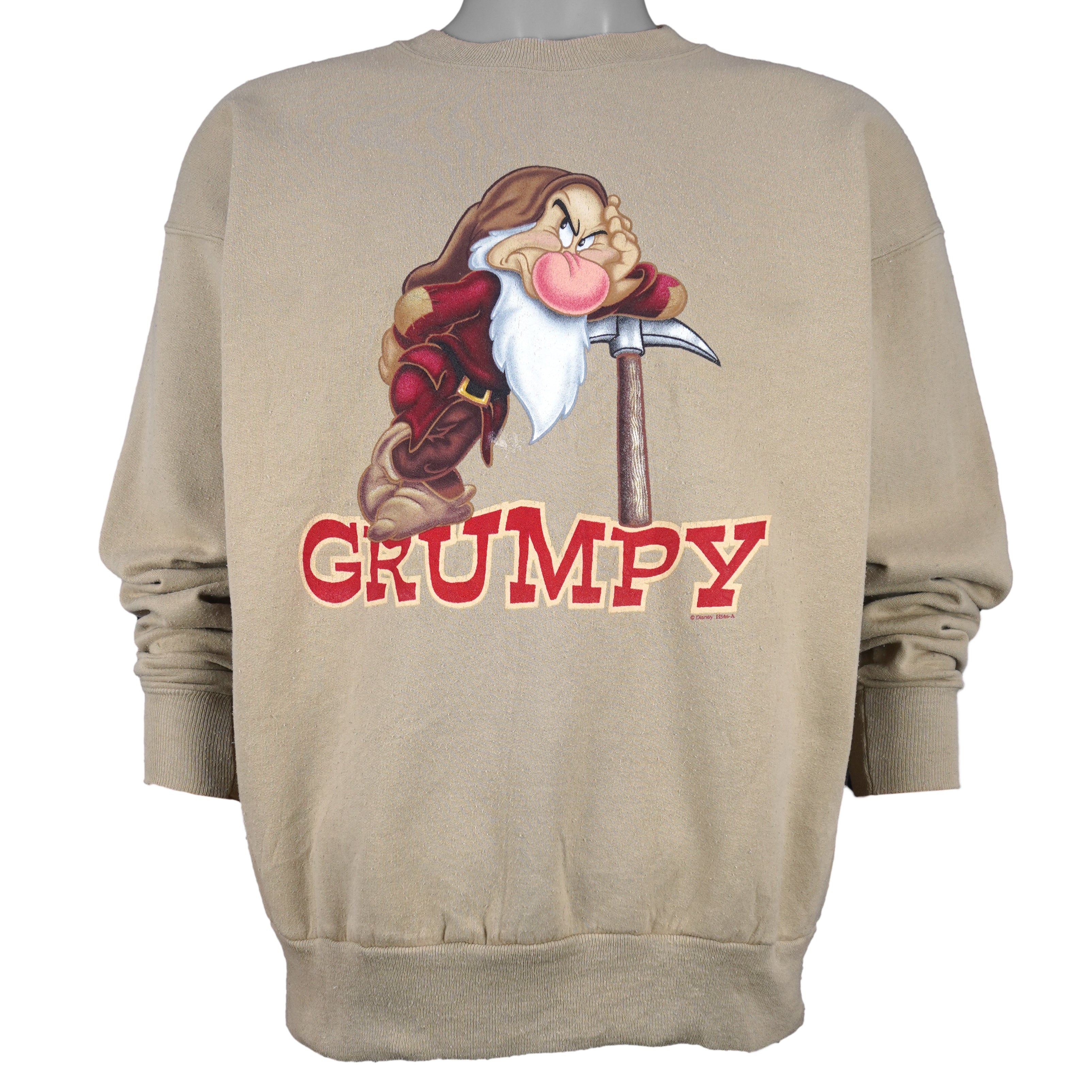 Disney (Hanes) - Grumpy Seven Dwarfs Crew Neck Sweatshirt 1990s Large Vintage Retro