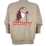 Disney (Hanes) - Grumpy Seven Dwarfs Crew Neck Sweatshirt 1990s Large Vintage Retro