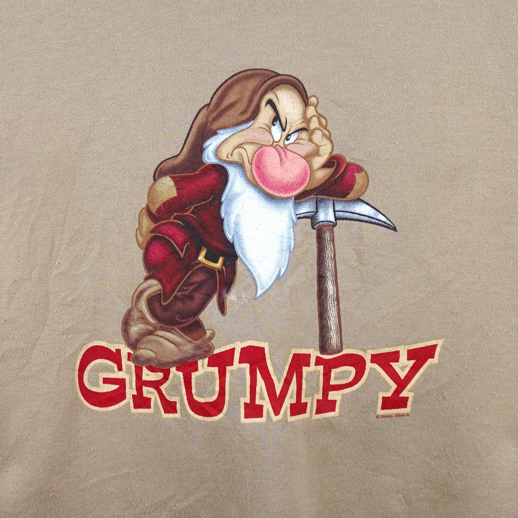 Disney (Hanes) - Grumpy Seven Dwarfs Crew Neck Sweatshirt 1990s Large Vintage Retro
