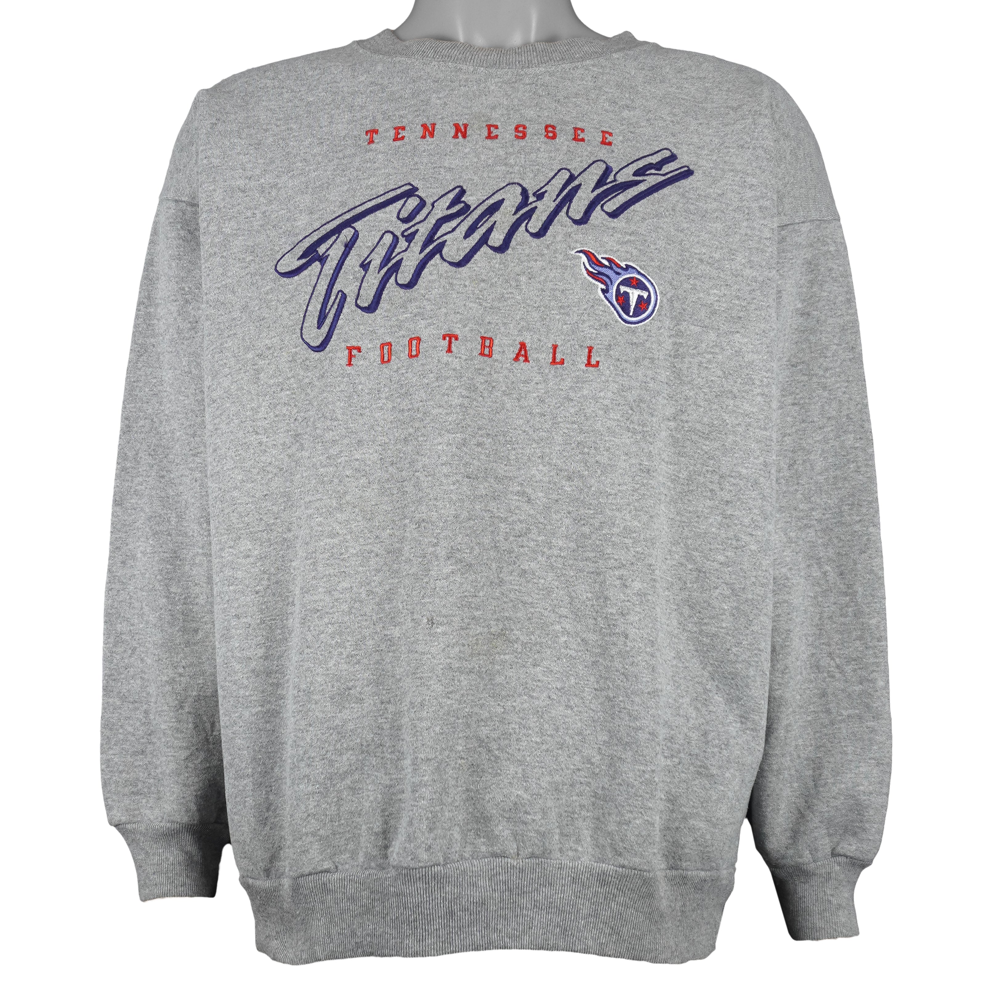 NFL (Logo Athletic) - Tennessee Titans Embroidered Crew Neck Sweatshirt 1990s Medium Vintage Retro Football