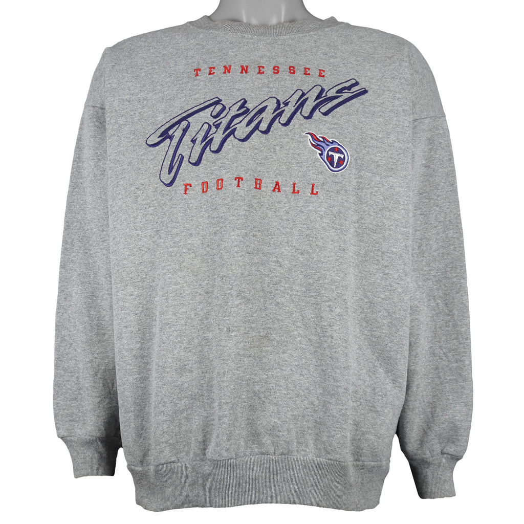 NFL (Logo Athletic) - Tennessee Titans Embroidered Crew Neck Sweatshirt 1990s Medium Vintage Retro Football