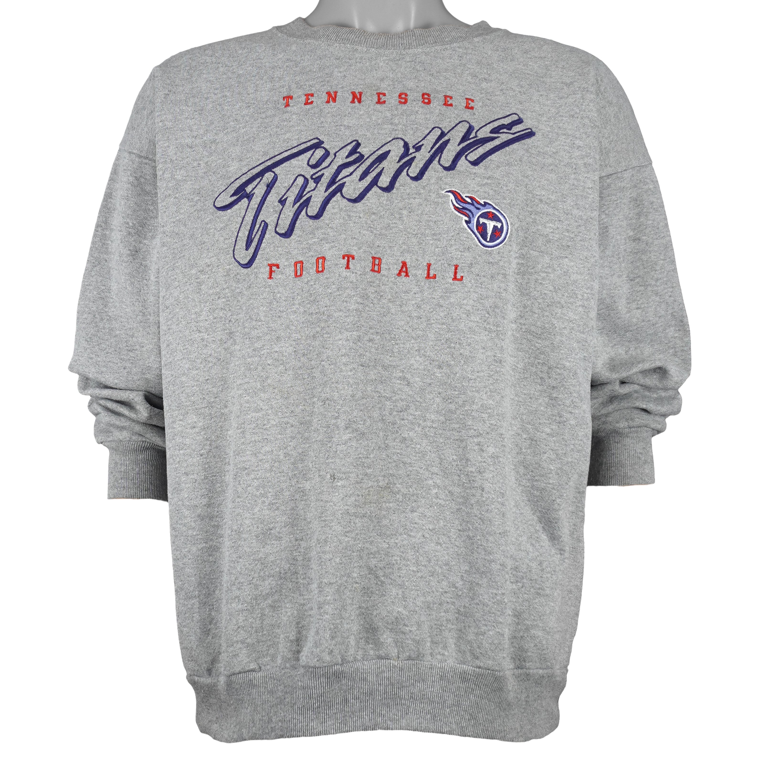 NFL (Logo Athletic) - Tennessee Titans Embroidered Crew Neck Sweatshirt 1990s Medium Vintage Retro Football
