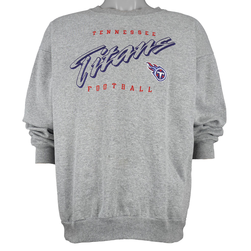 NFL (Logo Athletic) - Tennessee Titans Embroidered Crew Neck Sweatshirt 1990s Medium Vintage Retro Football