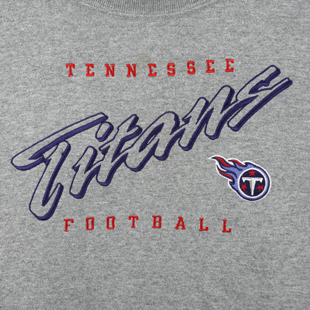 NFL (Logo Athletic) - Tennessee Titans Embroidered Crew Neck Sweatshirt 1990s Medium Vintage Retro Football