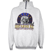 Vintage - Alaska Iditarod XX The Last Great Race 1/4 Zip-Up Sweatshirt 1991 X-Large Vintage Retro