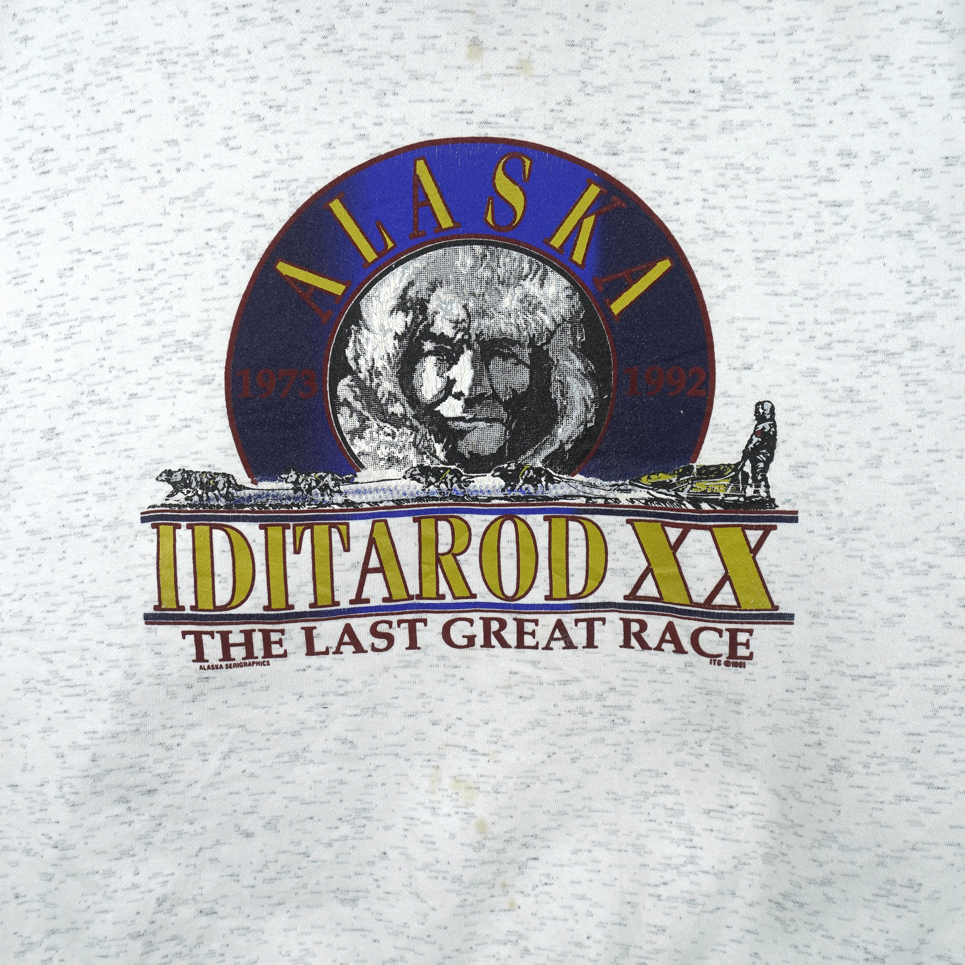 Vintage - Alaska Iditarod XX The Last Great Race 1/4 Zip-Up Sweatshirt 1991 X-Large Vintage Retro