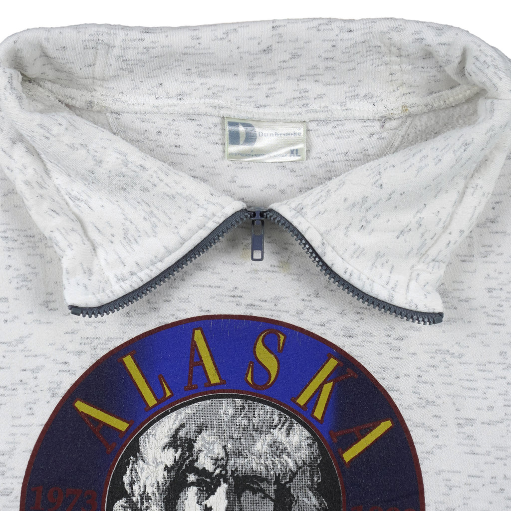 Vintage - Alaska Iditarod XX The Last Great Race 1/4 Zip-Up Sweatshirt 1991 X-Large Vintage Retro