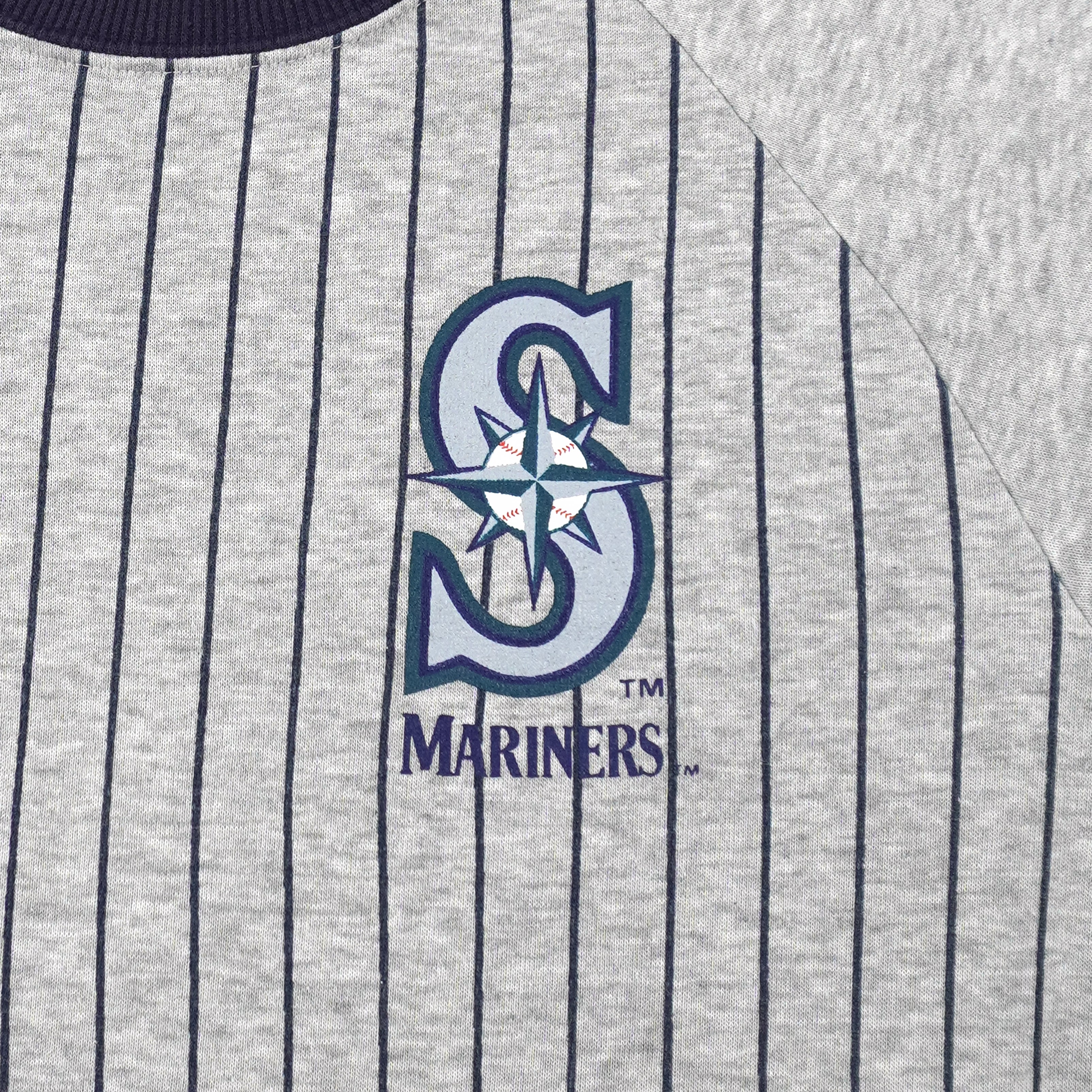 MLB - Seattle Mariners Pinstripe Long Sleeve Shirt 1990s Small Vintage Retro Baseball