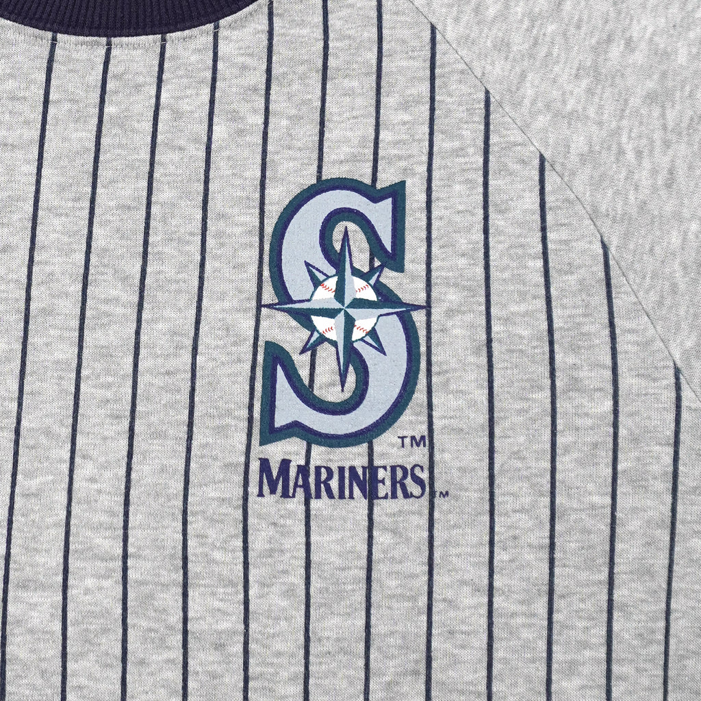 MLB - Seattle Mariners Pinstripe Long Sleeve Shirt 1990s Small Vintage Retro Baseball
