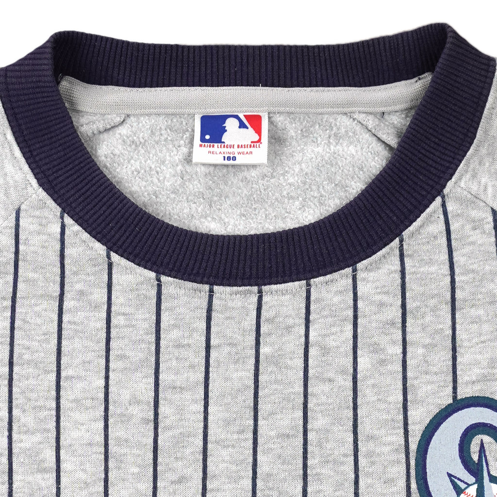 MLB - Seattle Mariners Pinstripe Long Sleeve Shirt 1990s Small Vintage Retro Baseball