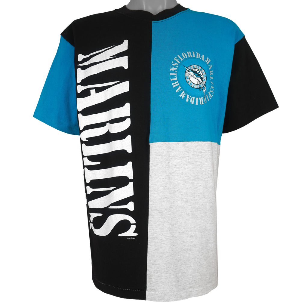 MLB (Official Fan) - Florida Marlins Big Spell-Out T-Shirt 1994 Large Vintage Retro Baseball