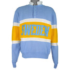 Vintage (Nutmeg Millis) - Sweden Spell-Out 1/4 Button Sweatshirt 1900s Medium Vintage Retro