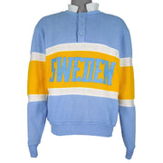 Vintage (Nutmeg Millis) - Sweden Spell-Out 1/4 Button Sweatshirt 1900s Medium Vintage Retro