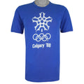Vintage (Stanfield's) - Blue Calgary Winter Olympics T-Shirt 1988 Medium Vintage Retro