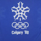 Vintage (Stanfield's) - Blue Calgary Winter Olympics T-Shirt 1988 Medium Vintage Retro