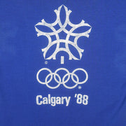 Vintage (Stanfield's) - Blue Calgary Winter Olympics T-Shirt 1988 Medium Vintage Retro