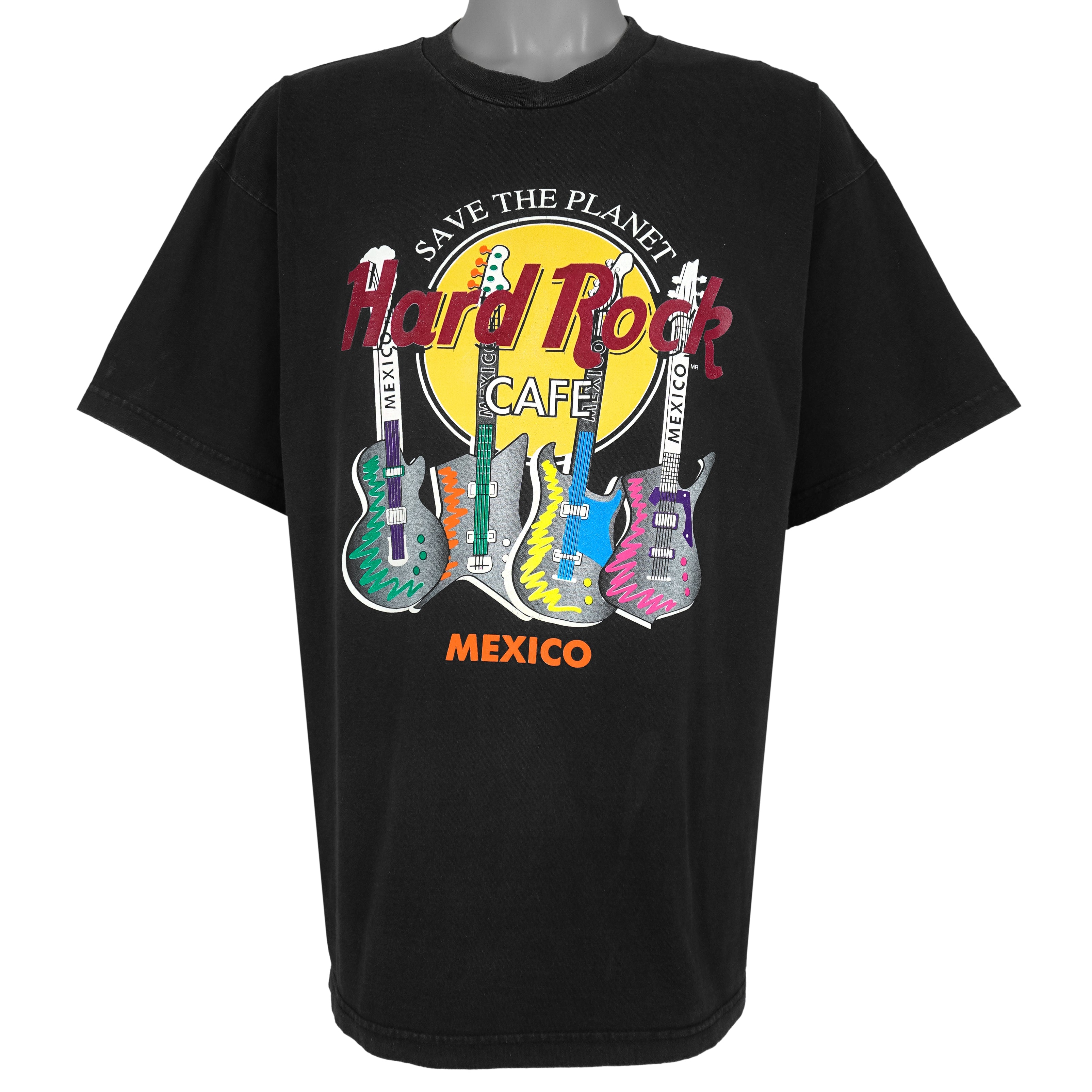 Vintage (Hard Rock) - Hard Rock Cafe Save the Planet Mexico Guitars T-Shirt 1990s X-Large Vintage Retro