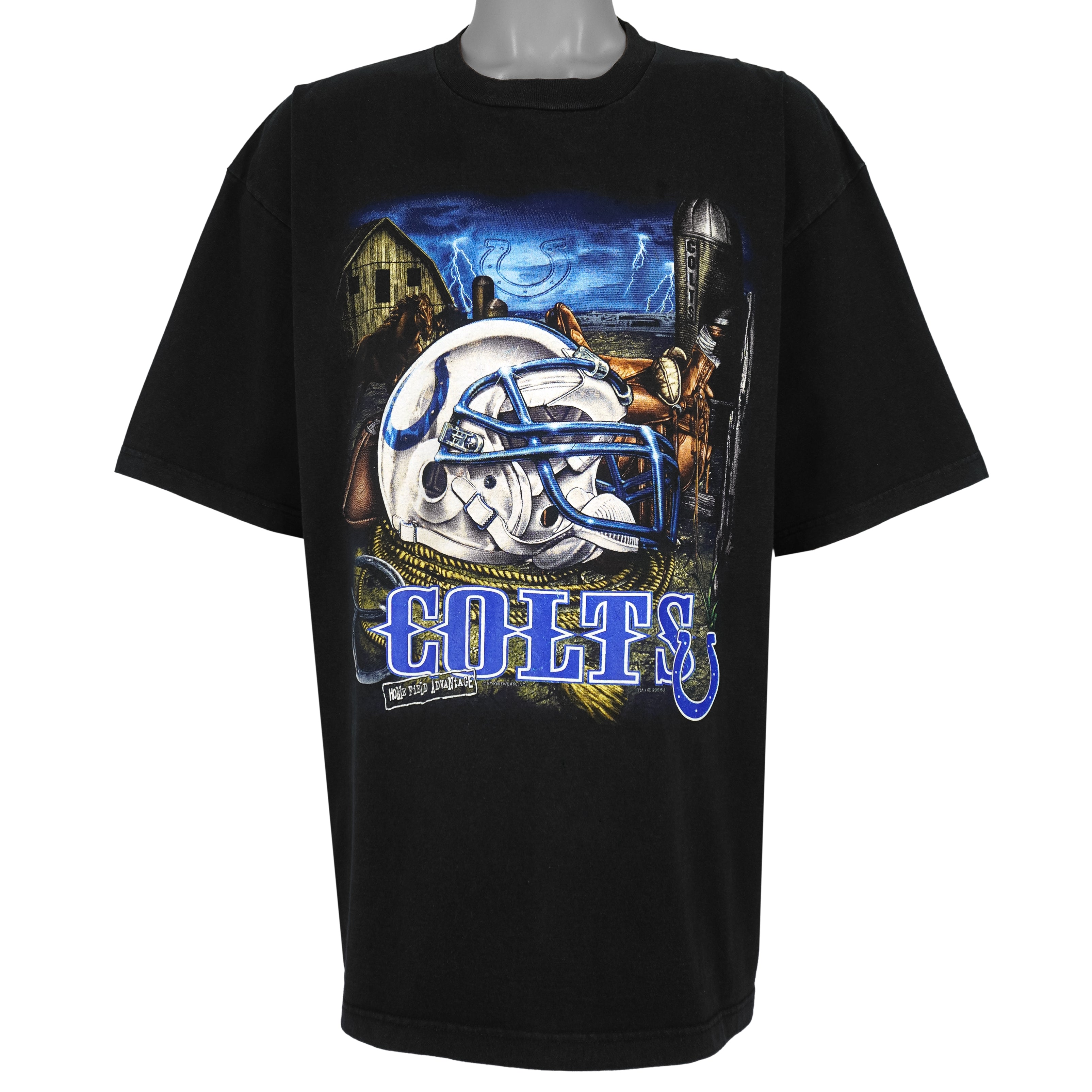 NFL (Lee) - Indianapolis Colts Helmet Spell-Out T-Shirt 2000 XX-Large Vintage Retro Football