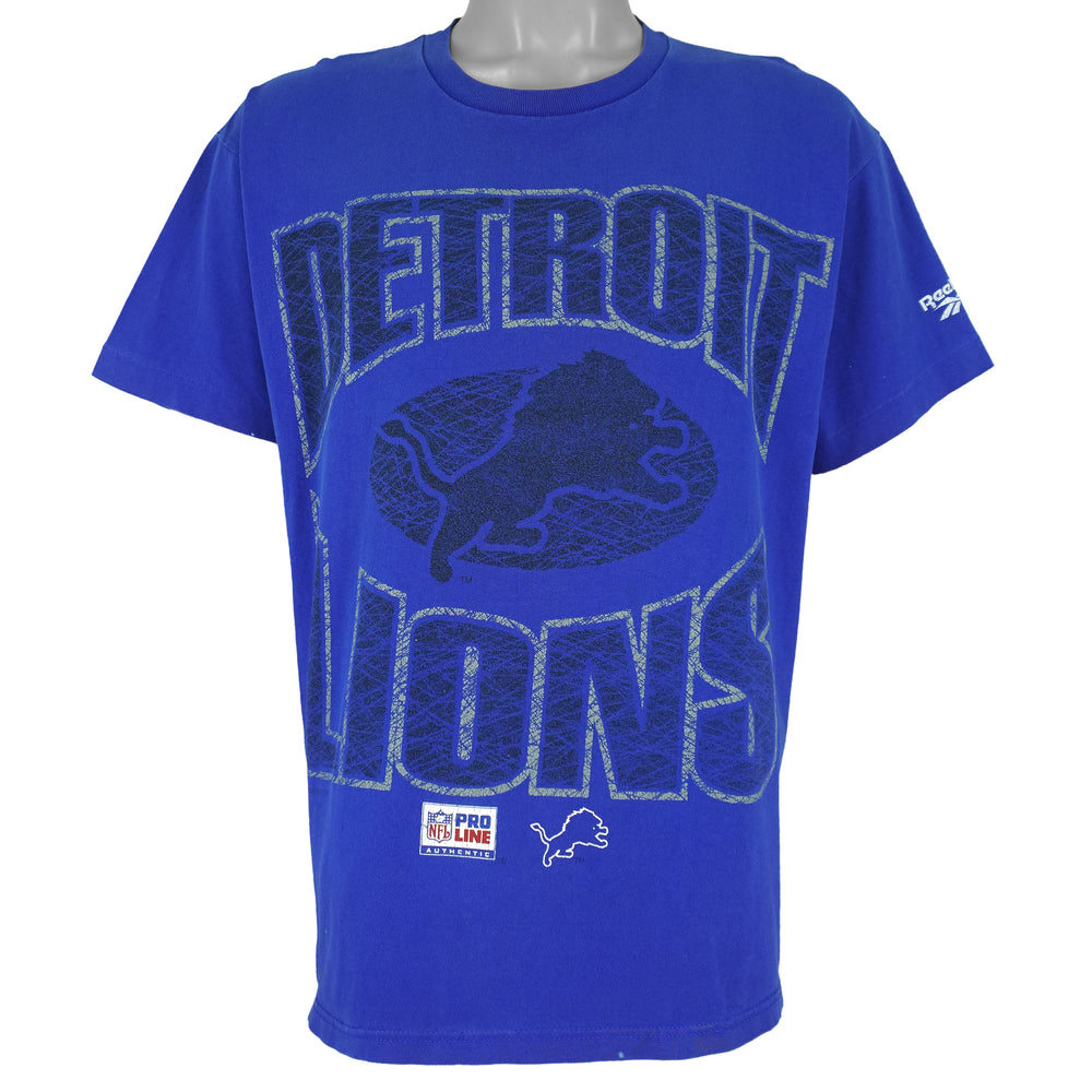 Reebok - Detroit Lions Spell-Out T-Shirt 1995 Large Vintage Retro Football