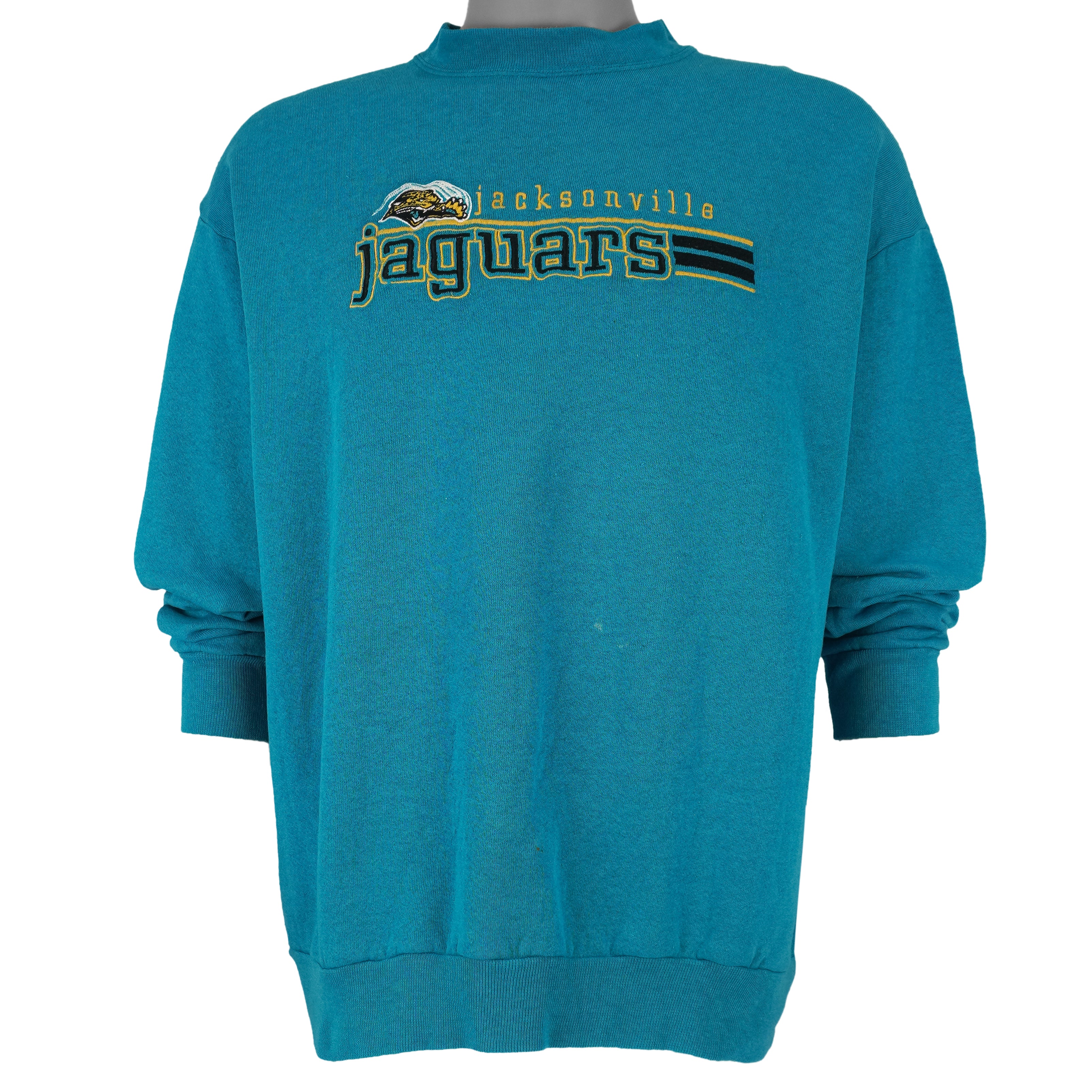 NFL (Logo 7) - Jacksonville Jaguars Crew Neck Sweatshirt 1990s Large Vintage Retro Football