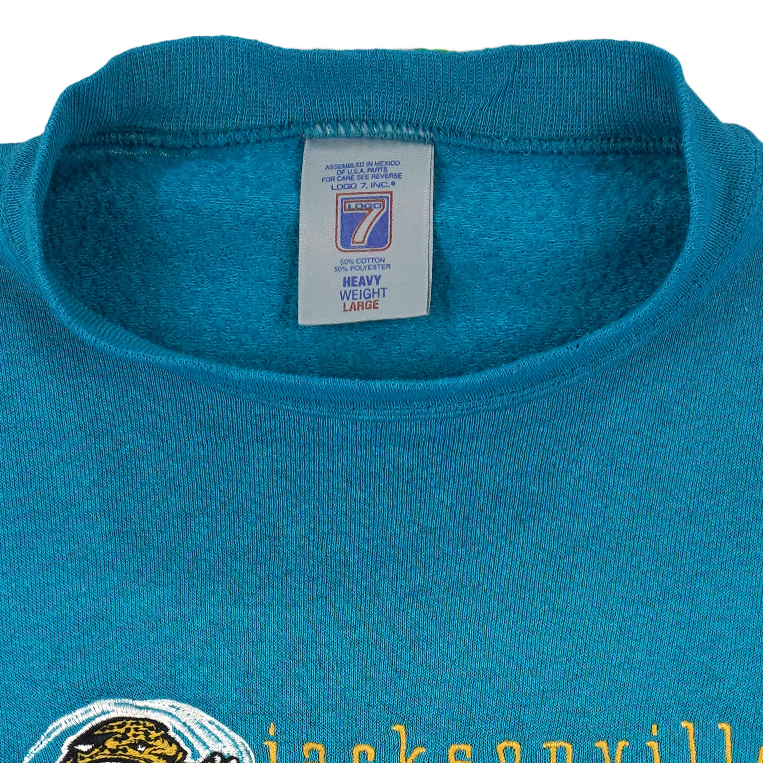 NFL (Logo 7) - Jacksonville Jaguars Crew Neck Sweatshirt 1990s Large Vintage Retro Football