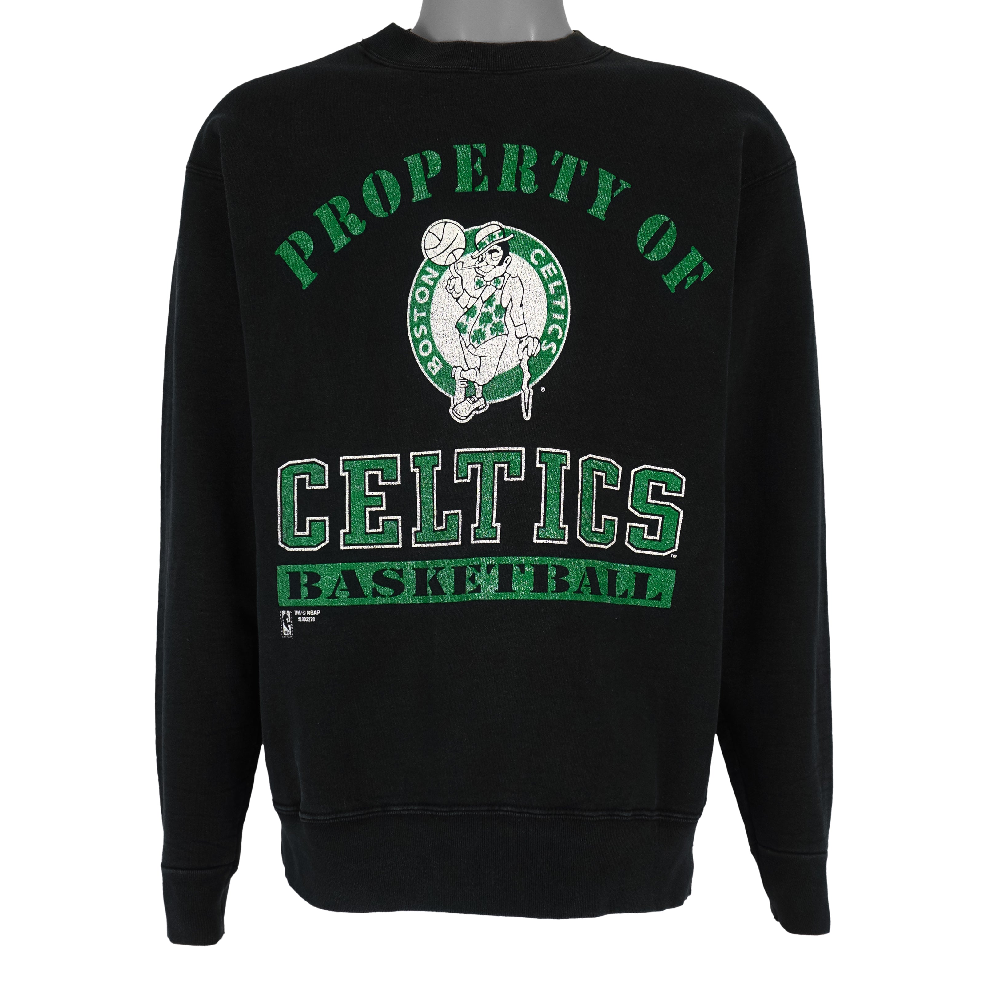 NBA (Salem) - Boston Celtics Basketball Spell-Out Sweatshirt 1990s Large Vintage Retro Basketball