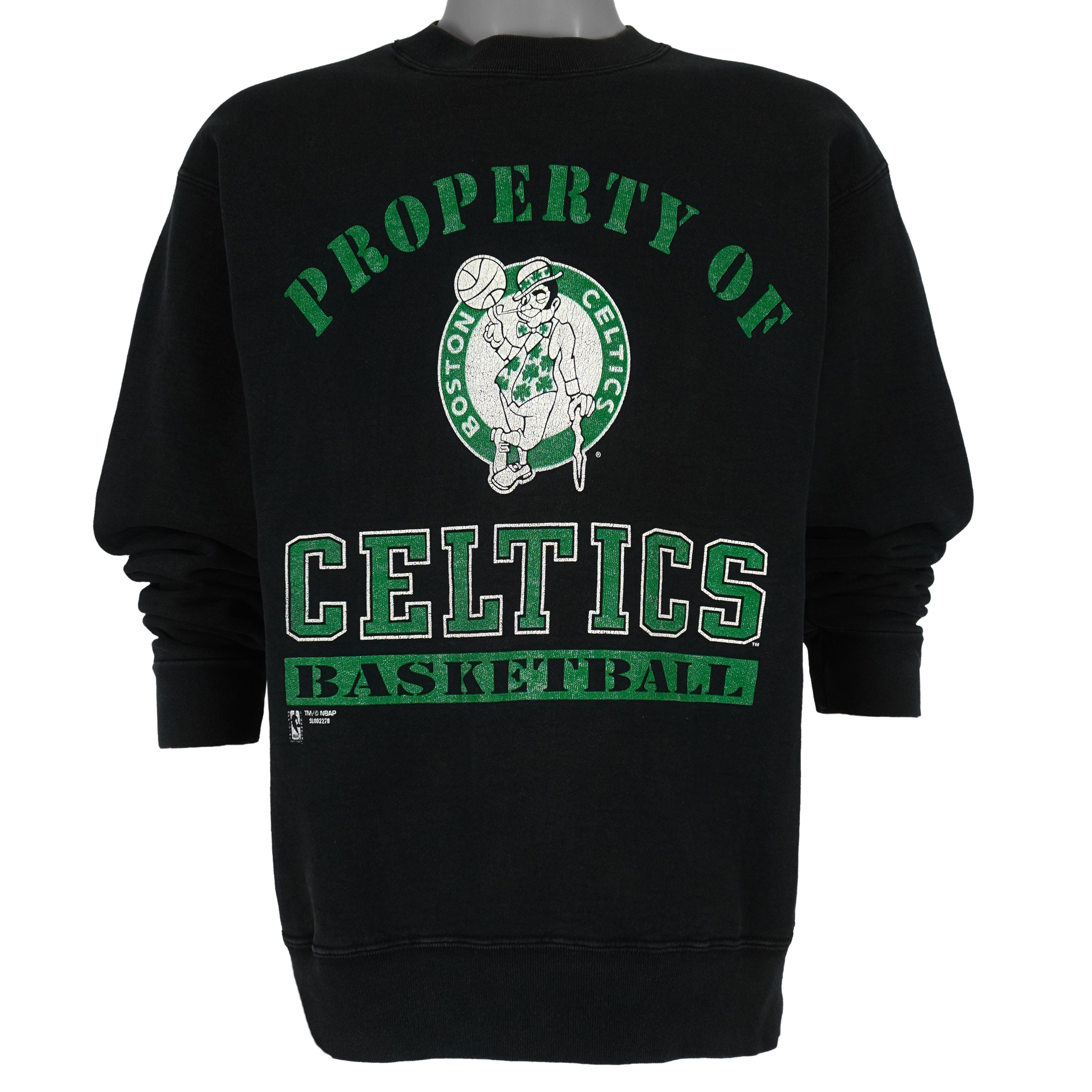 NBA (Salem) - Boston Celtics Basketball Spell-Out Sweatshirt 1990s Large Vintage Retro Basketball