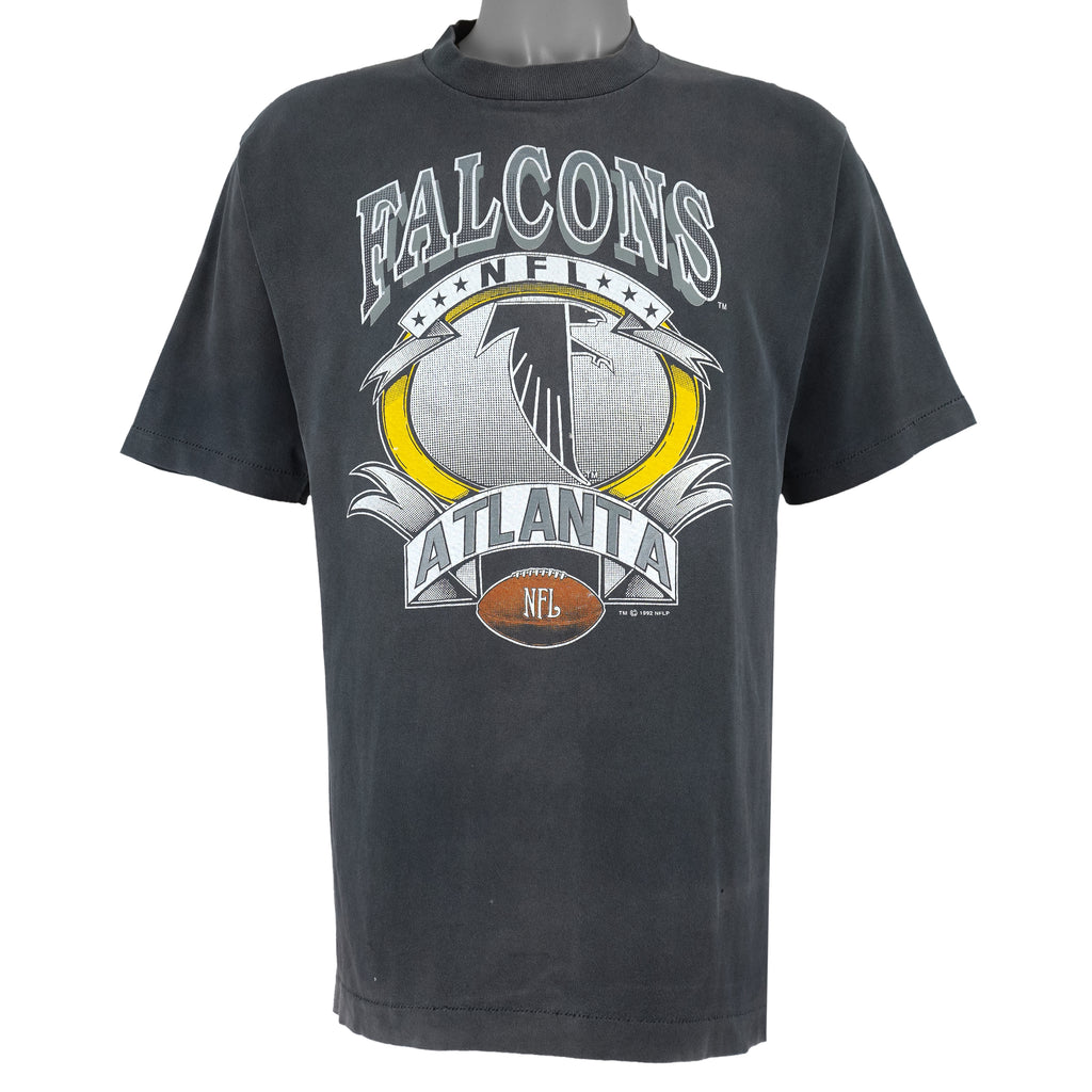 NFL (Competitor) - Atlanta Falcons Spell-Out T-Shirt 1992 Large Vintage Retro Football
