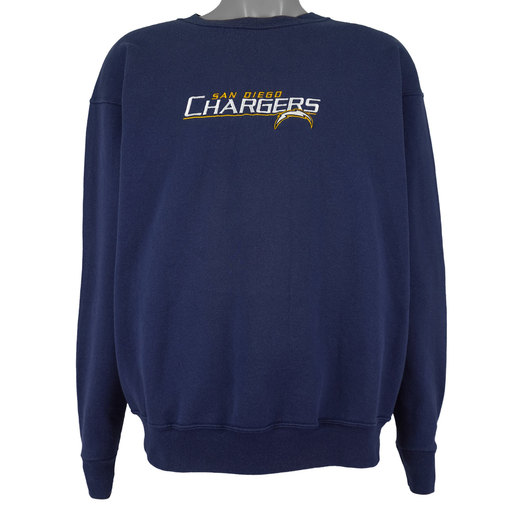 NFL - San Diego Chargers Embroidered Crew Neck Sweatshirt 1990s Large Vintage Retro Football