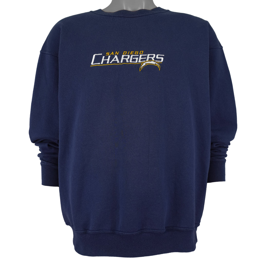 NFL - San Diego Chargers Embroidered Crew Neck Sweatshirt 1990s Large Vintage Retro Football