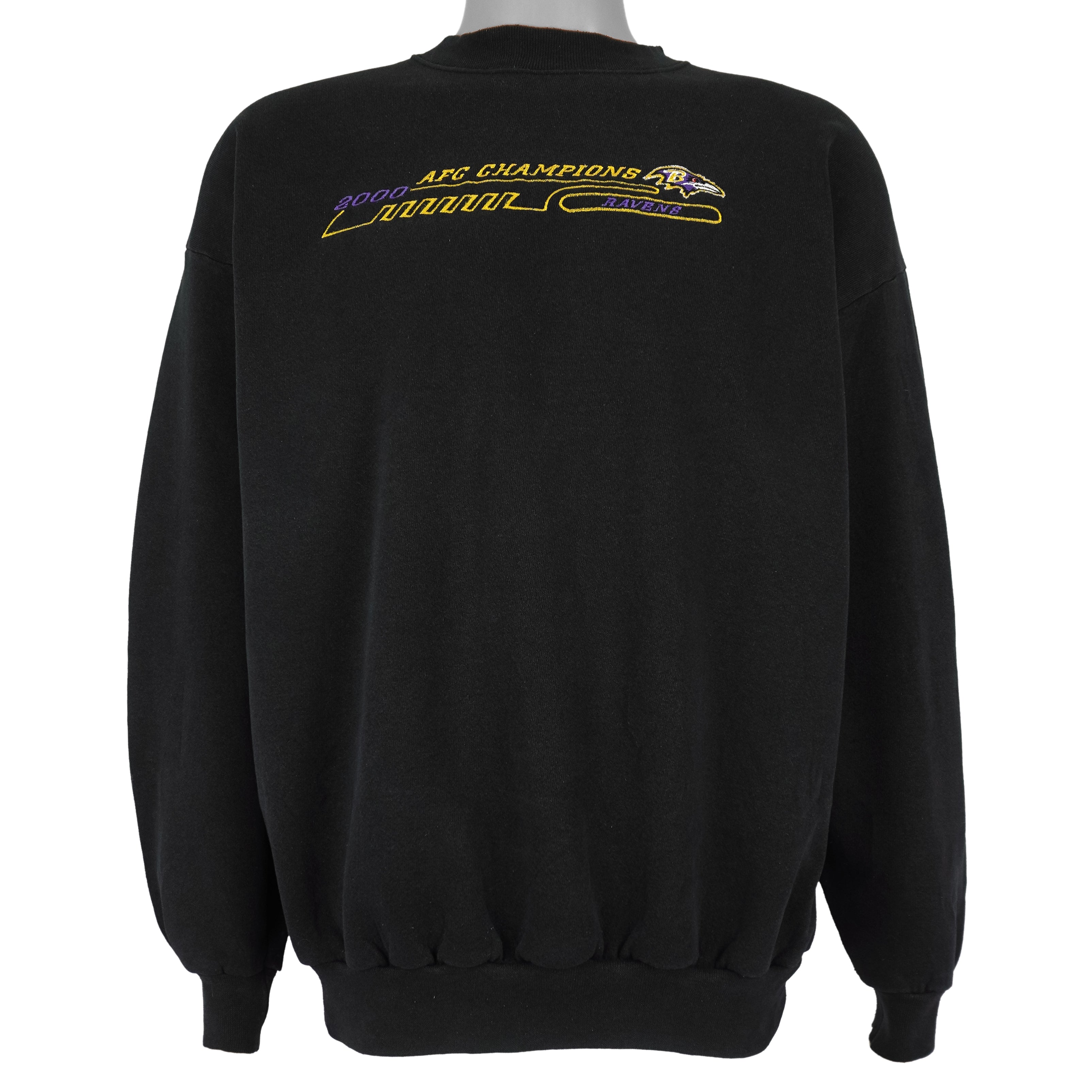 NFL (Logo Athletic) - Baltimore Ravens Crew Neck Sweatshirt 2000 Large Vintage Retro Football