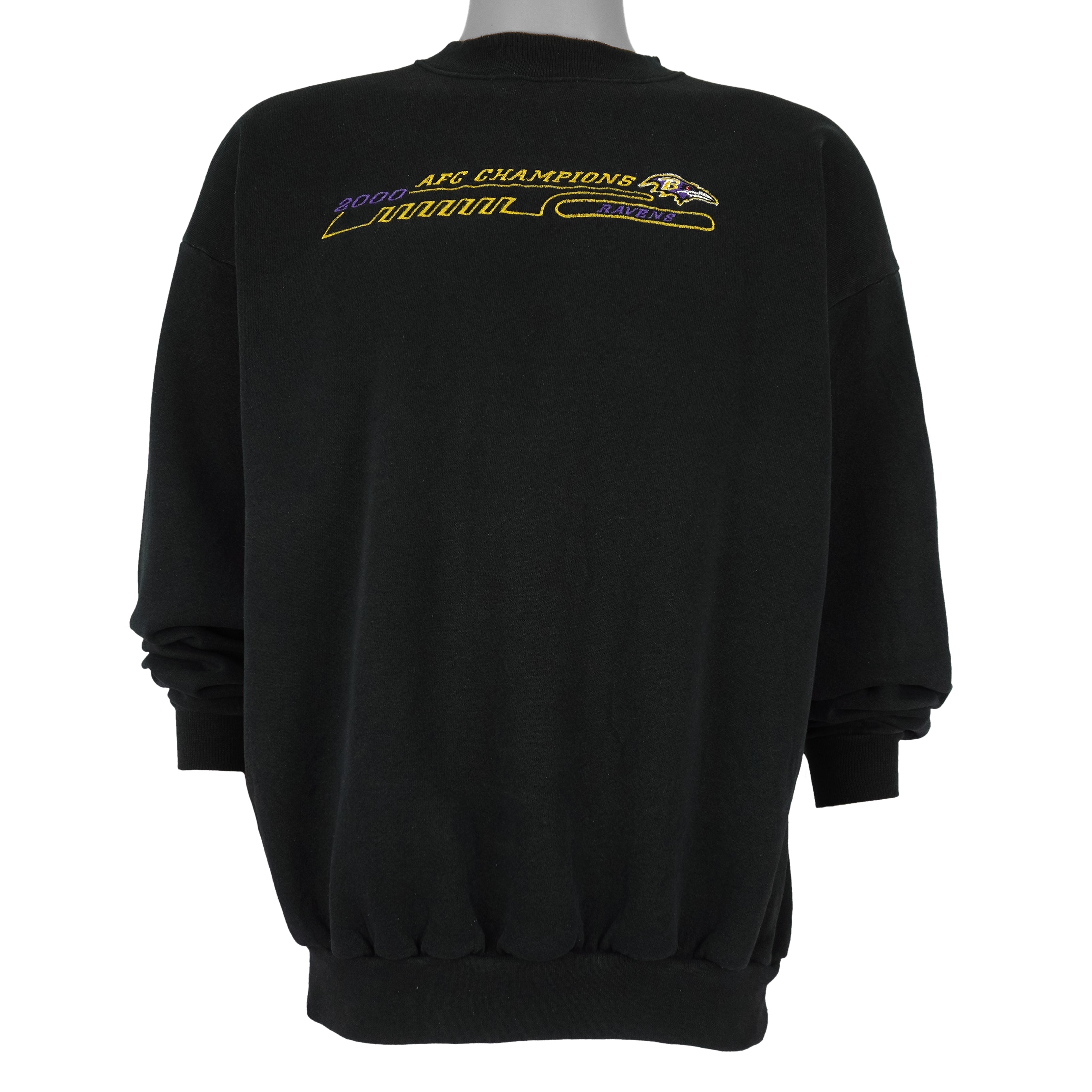 NFL (Logo Athletic) - Baltimore Ravens Crew Neck Sweatshirt 2000 Large Vintage Retro Football
