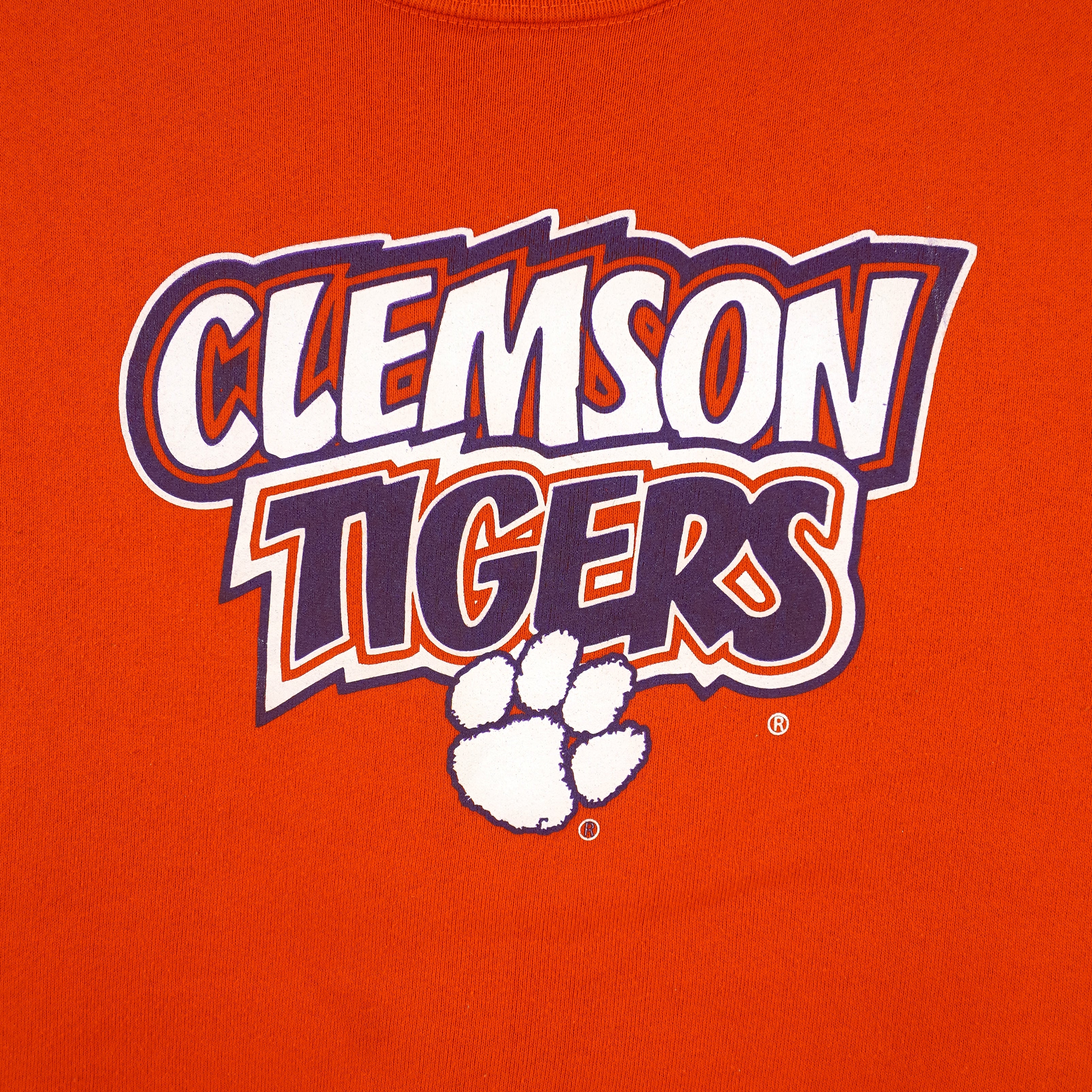 NCAA (Russell Athletic) - Orange Clemson Tigers Crew Neck Sweatshirt 1990s Small