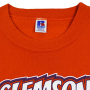 NCAA (Russell Athletic) - Orange Clemson Tigers Crew Neck Sweatshirt 1990s Small Vintage Retro