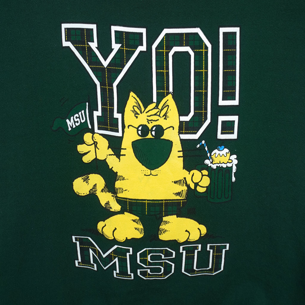 NCAA (Lee) - Michigan State Spartans, MSU Yo! Spell-Out Crew Neck Sweatshirt 1990s X-Large Vintage Retro