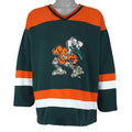 NCAA (J Plus) - Miami Hurricanes Embroidered Jersey 1990s Large Vintage Retro