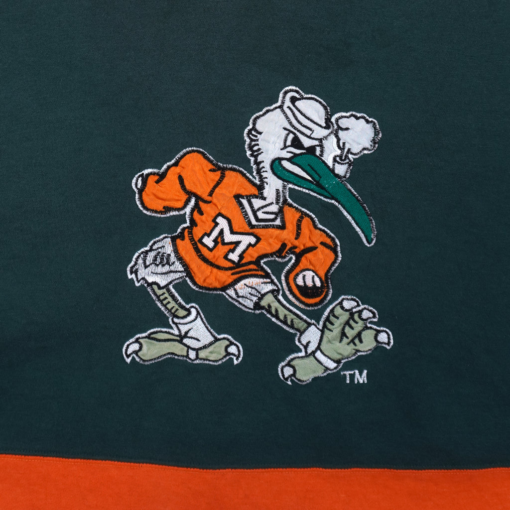 NCAA (J Plus) - Miami Hurricanes Embroidered Jersey 1990s Large Vintage Retro