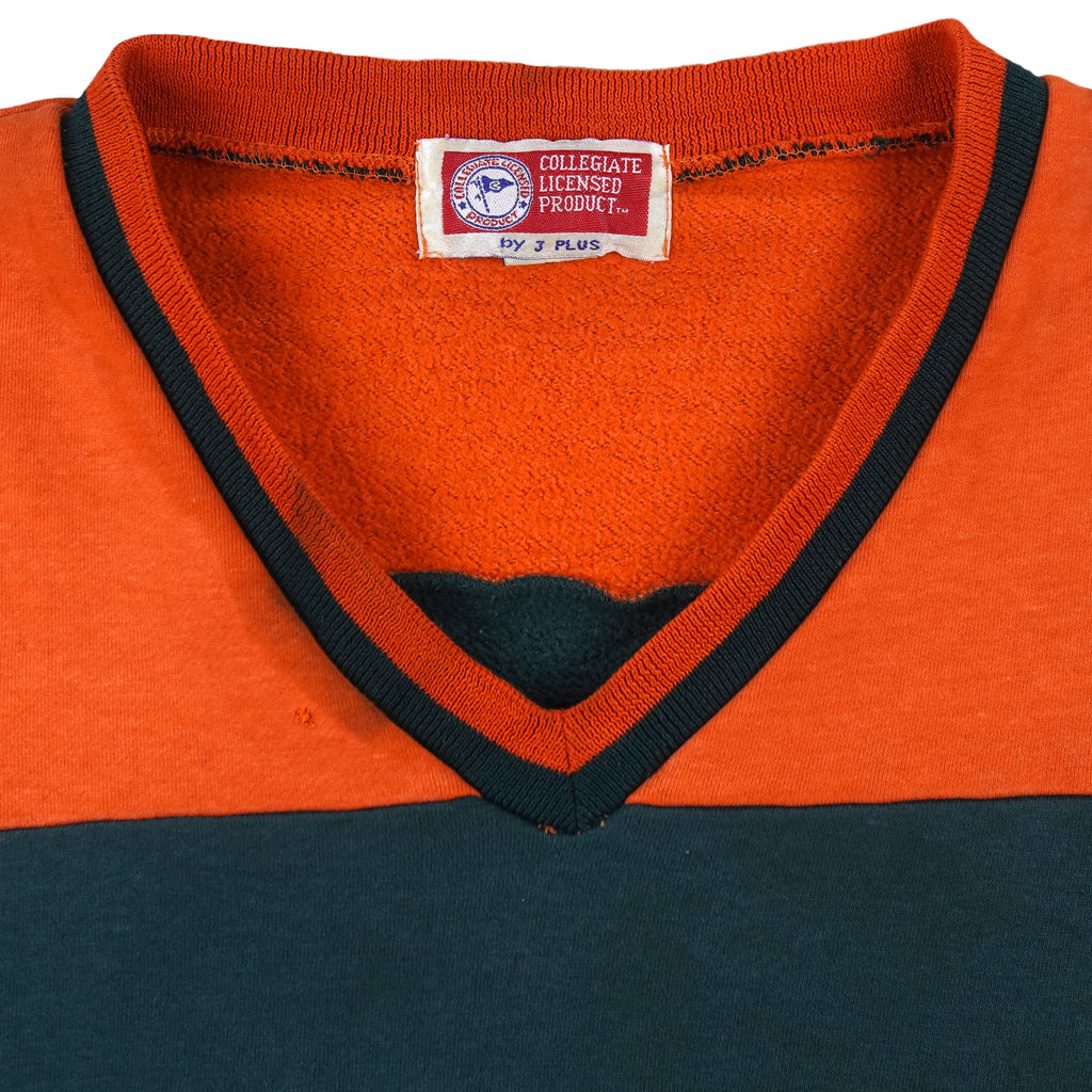 NCAA (J Plus) - Miami Hurricanes Embroidered Jersey 1990s Large Vintage Retro