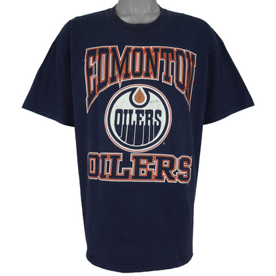 NHL (Gildan) - Edmonton Oilers Big Logo T-Shirt 1990s X-Large