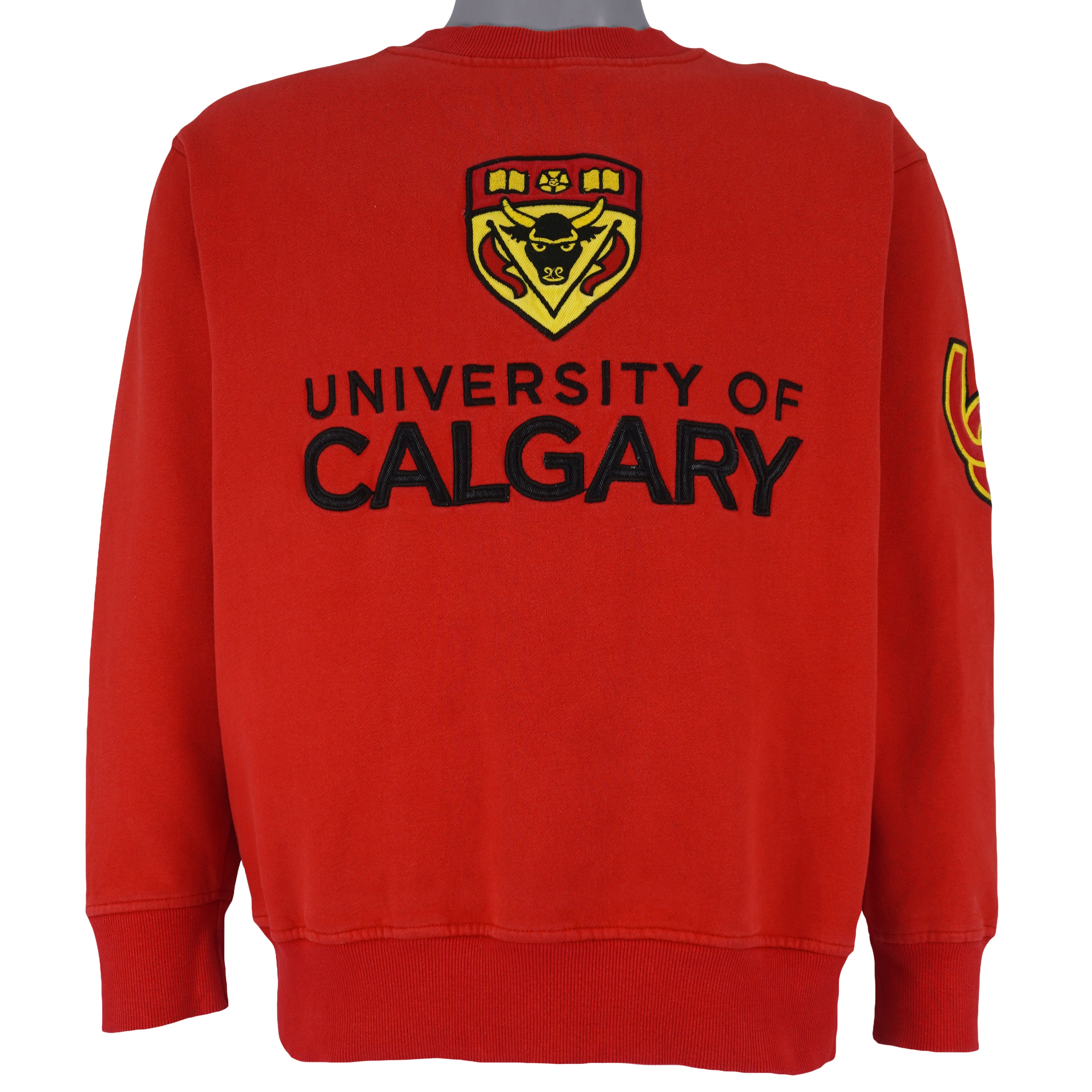 Vintage - University of Calgary Spell-Out Crew Neck Sweatshirt 1990s Small Vintage Retro Football