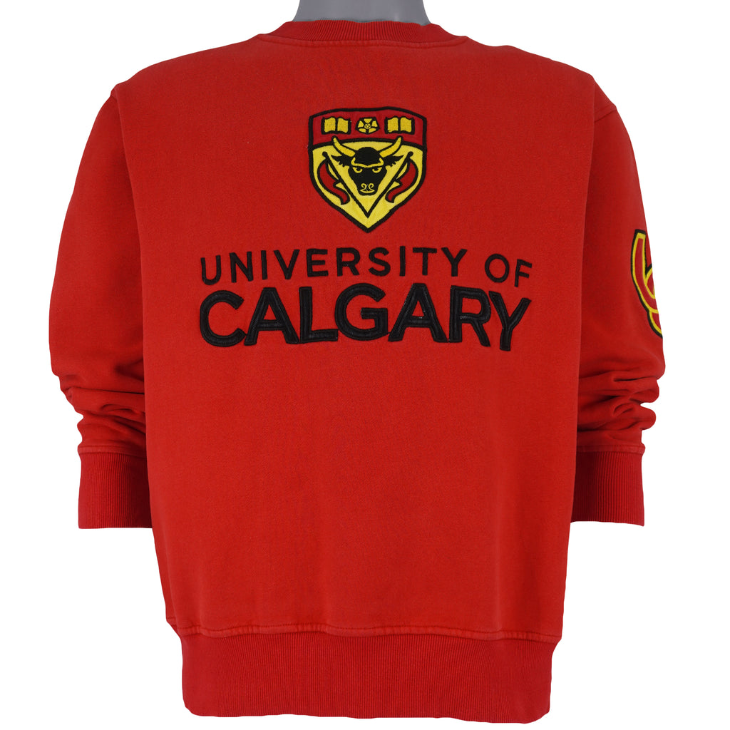 Vintage - University of Calgary Spell-Out Crew Neck Sweatshirt 1990s Small Vintage Retro Football