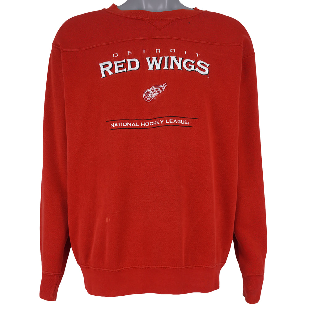 NHL (Lee) - Detroit Red Wings Crew Neck Sweatshirt 1990s Medium Vintage Retro Hockey
