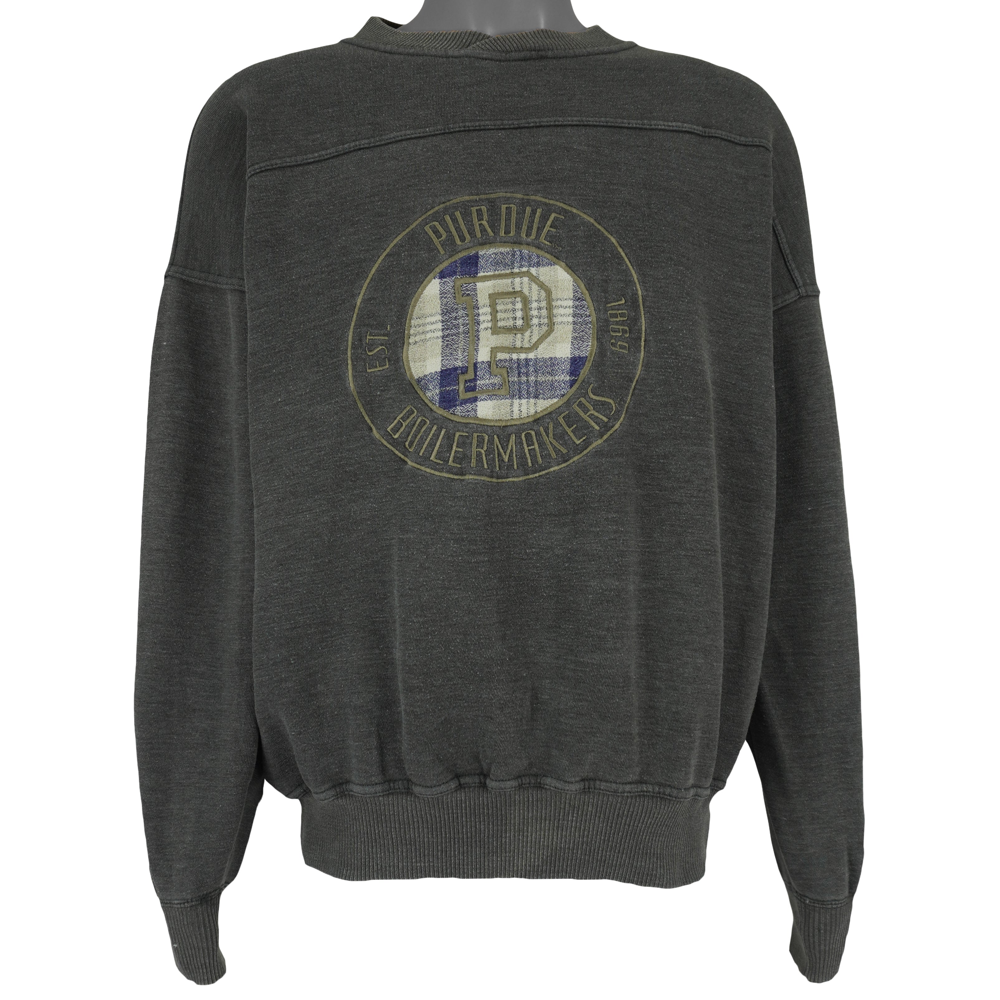 NCAA (CS) - Purdue Boilermakers Embroidered Sweatshirt 1990s Large Vintage Retro
