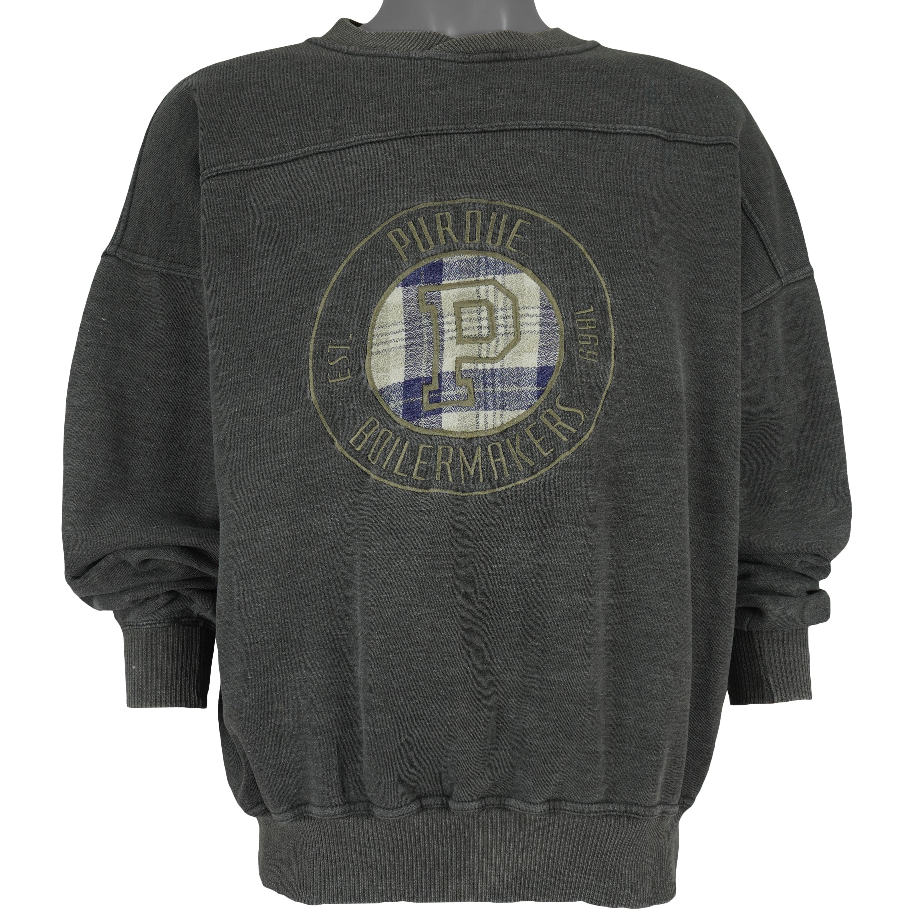 NCAA (CS) - Purdue Boilermakers Embroidered Sweatshirt 1990s Large Vintage Retro