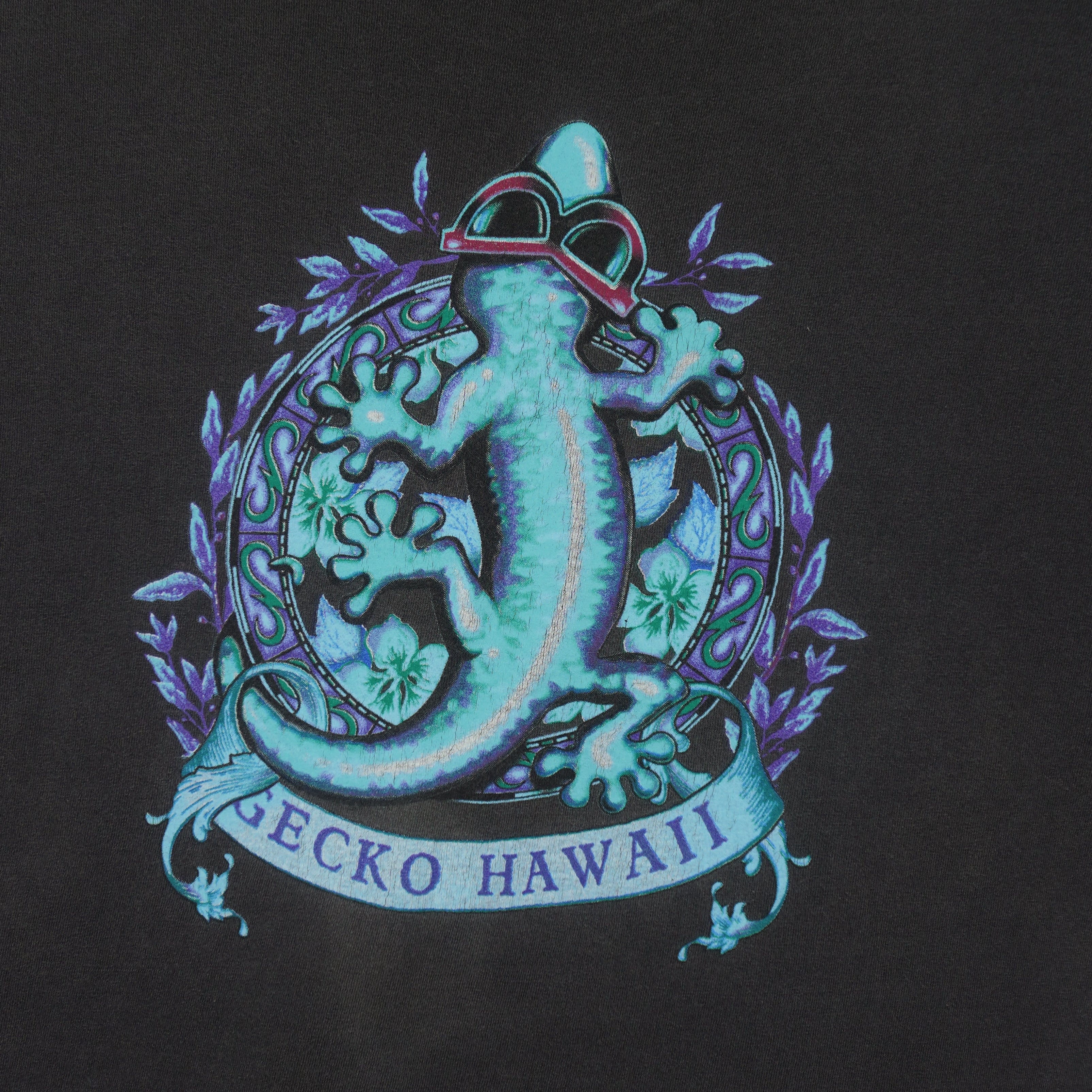 Vintage - Black Gecko Hawaii T-Shirt 1990s X-Large Vintage Retro