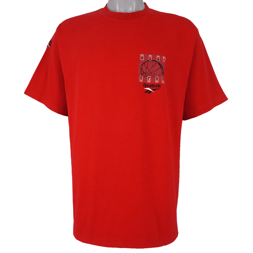 Reebok - Red Hoop Gear T-Shirt 1990s Large Vintage Retro