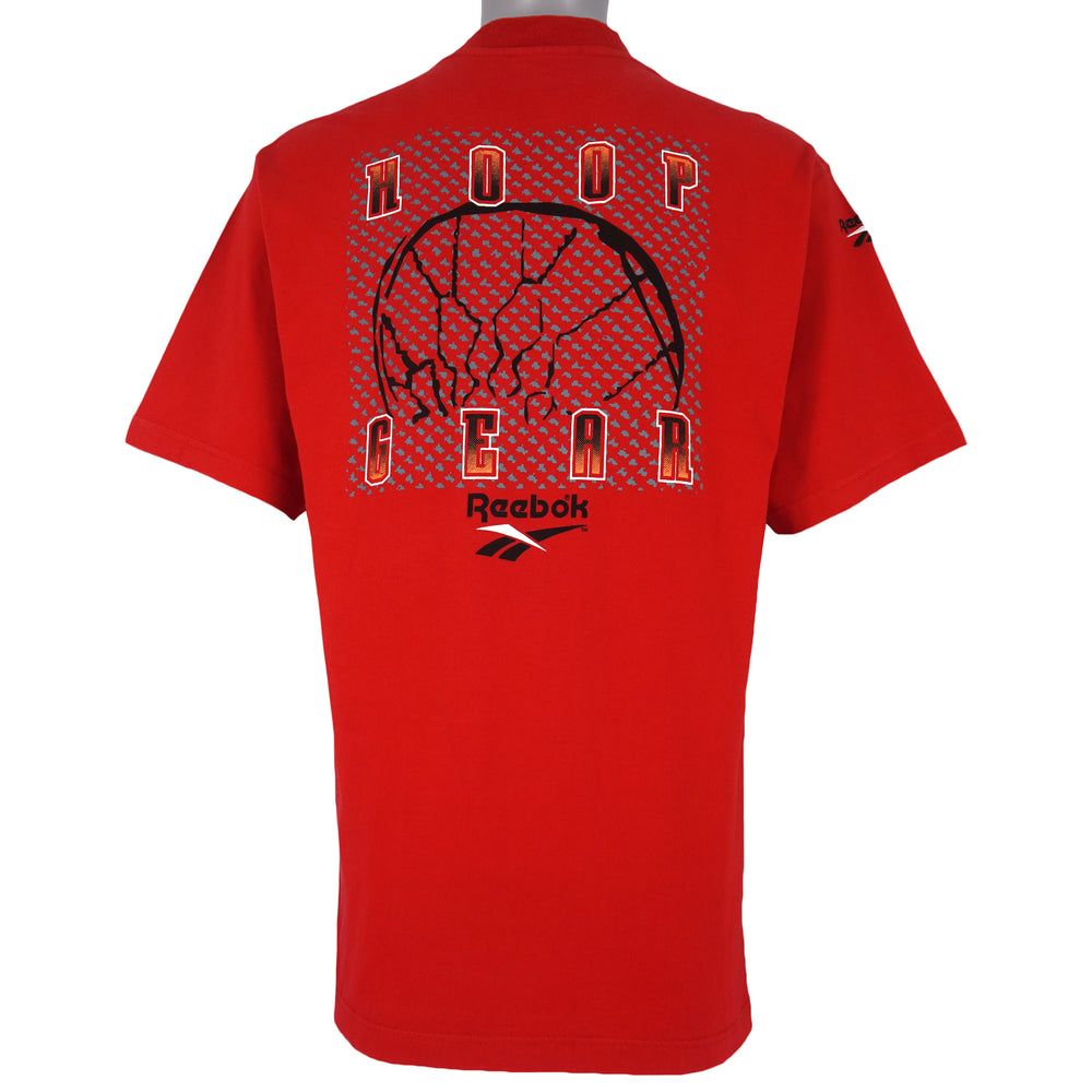 Reebok- Red Hoop Gear T-Shirt 1990s Large Vintage Retro