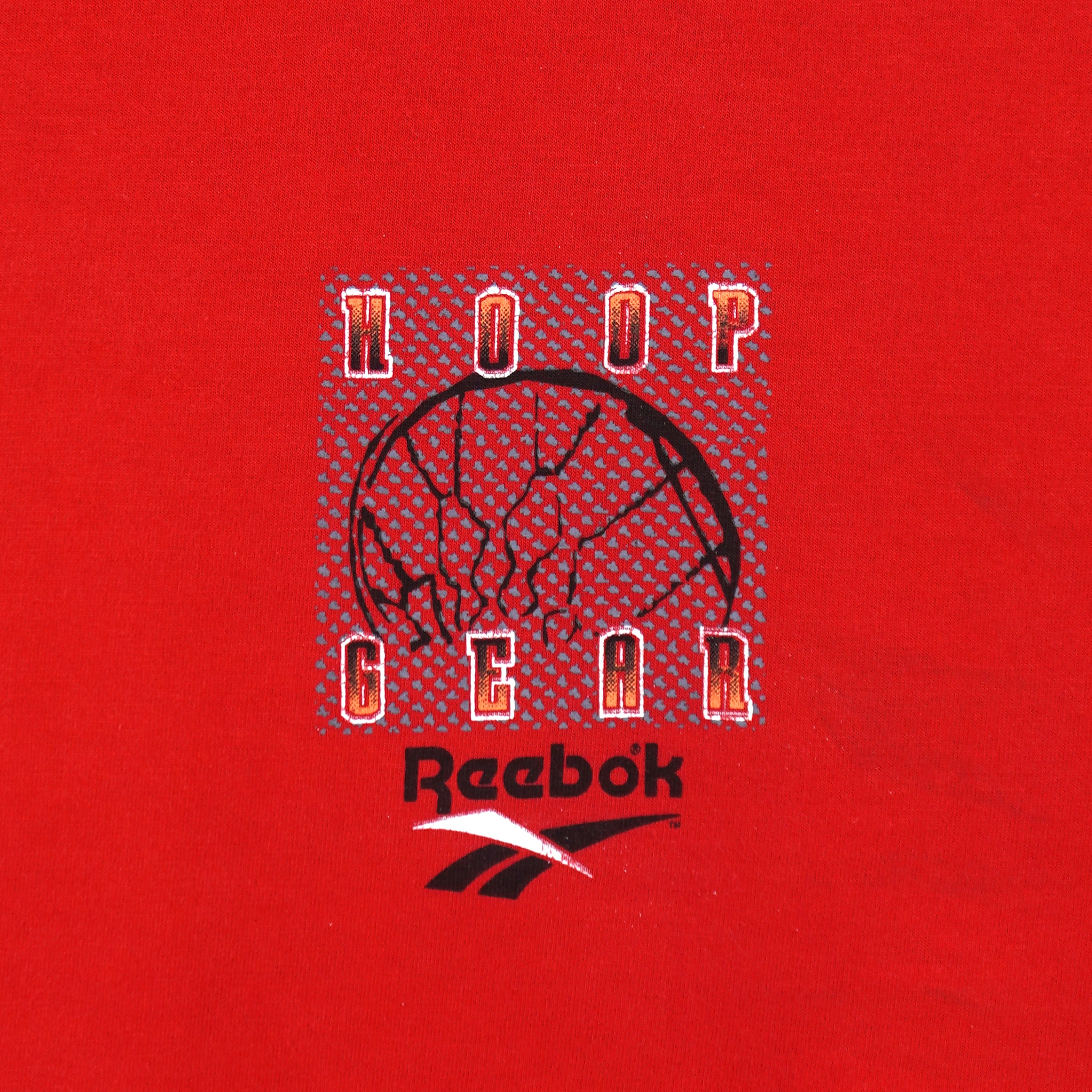 Reebok - Red Hoop Gear T-Shirt 1990s Large Vintage Retro
