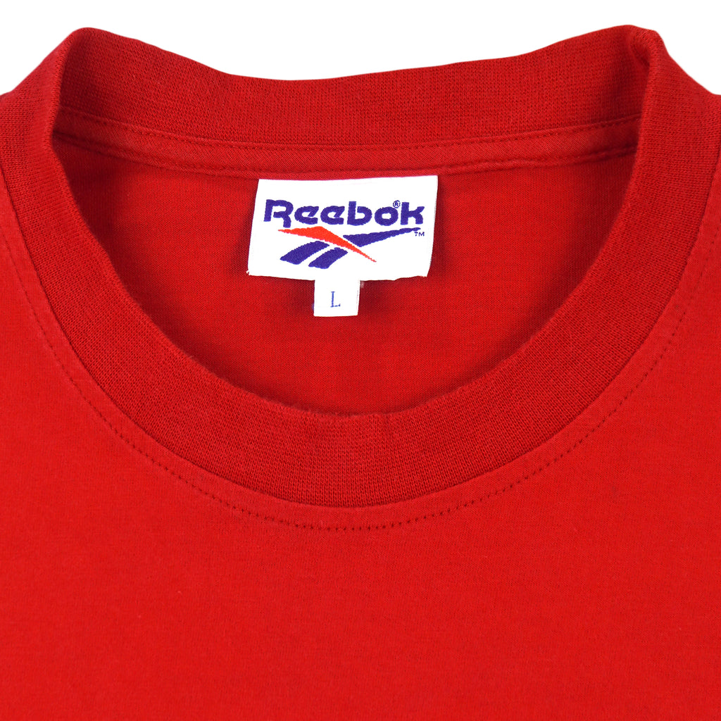 Reebok - Red Hoop Gear T-Shirt 1990s Large Vintage Retro