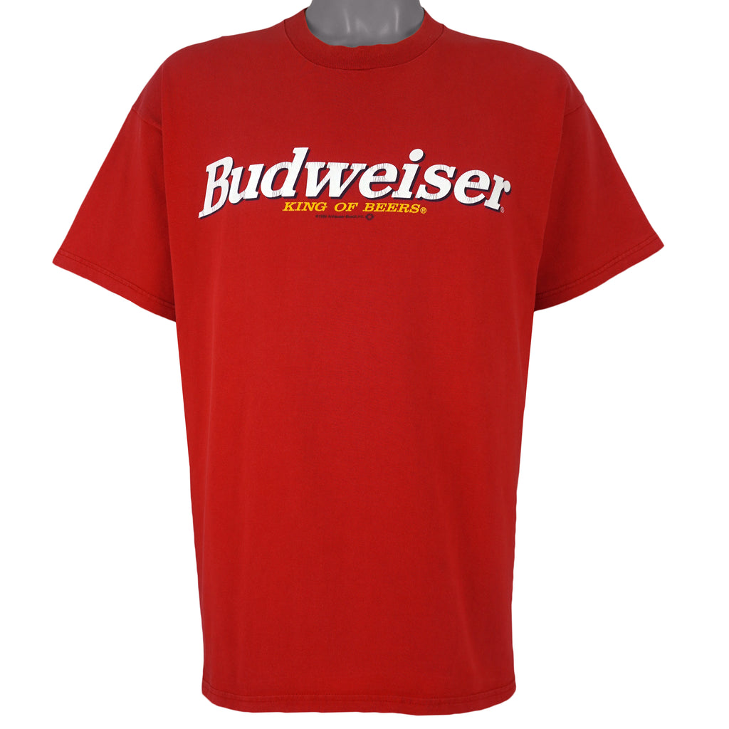 Budweiser - Red King Of Beer Spell-Out T-Shirt 1999 X-Large Vintage Retro